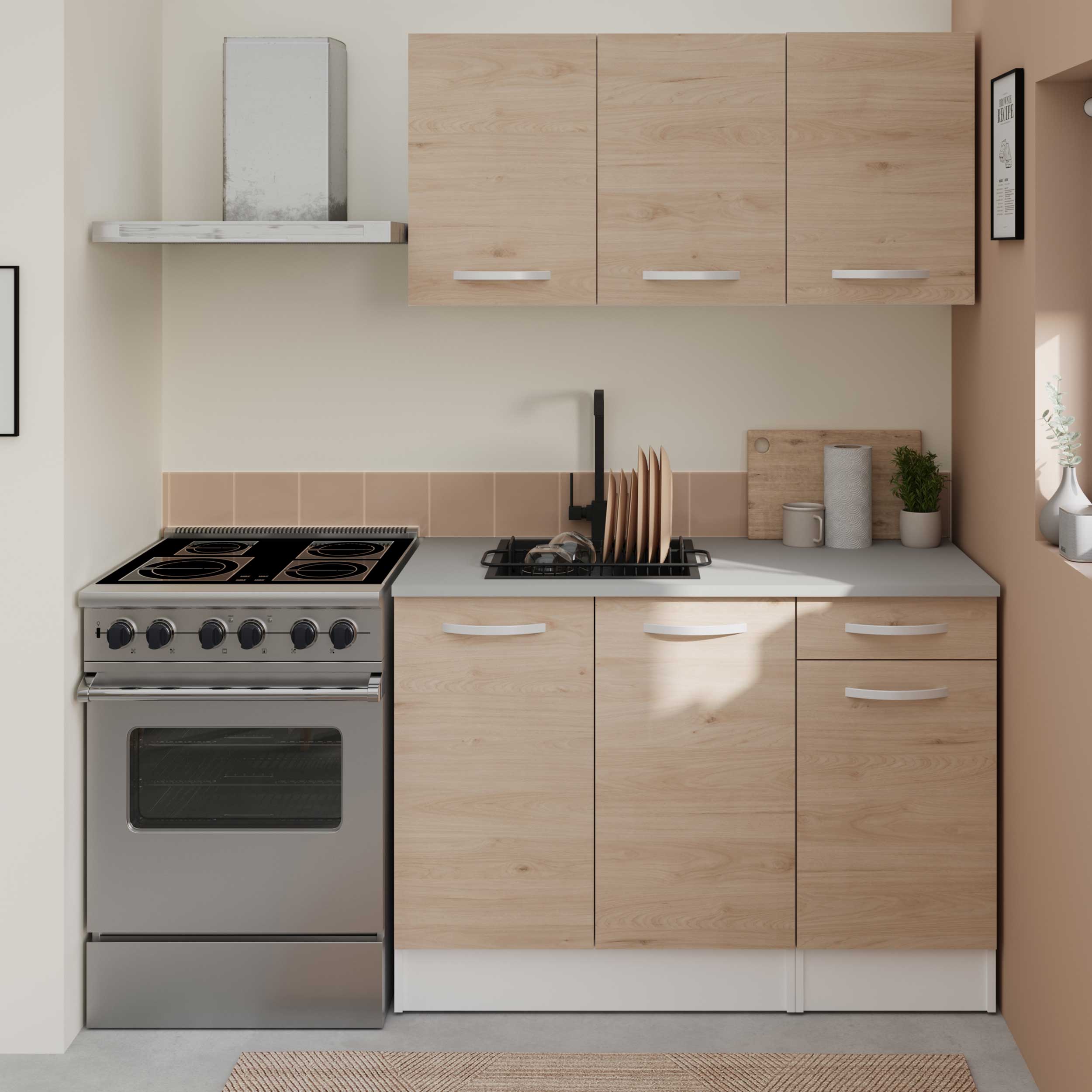 Meuble haut Oke 80cm à 2 portes - chêne - Image 6