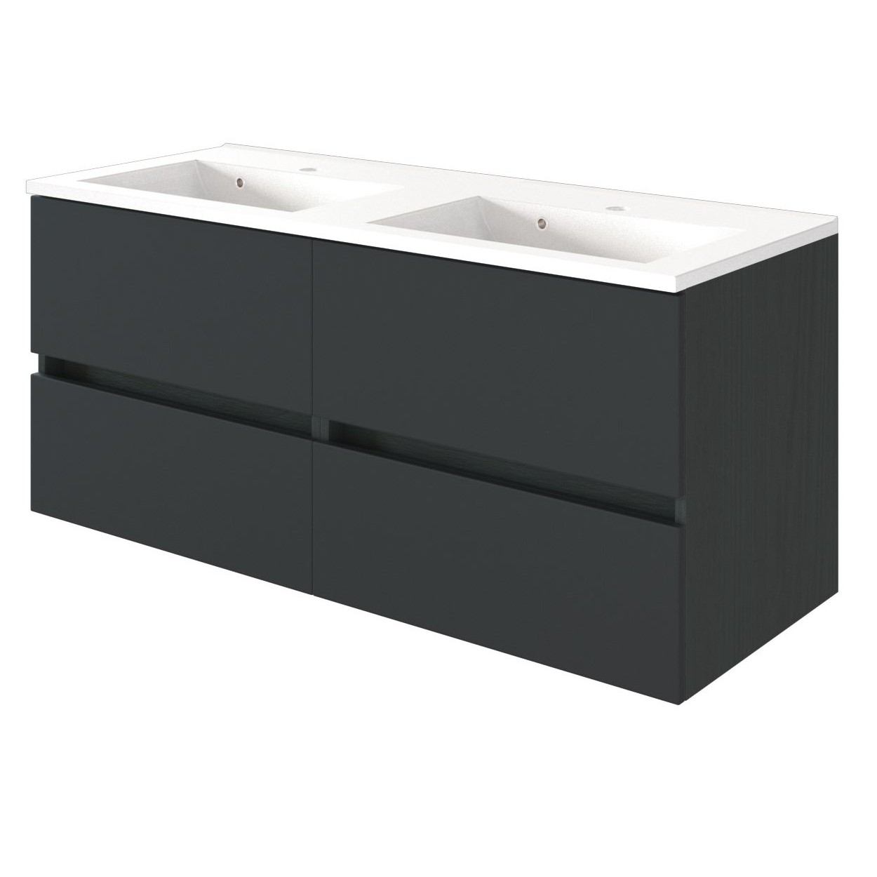 Meuble lavabo Brama 120cm 4 tiroirs - graphite/gris mat - Image 4