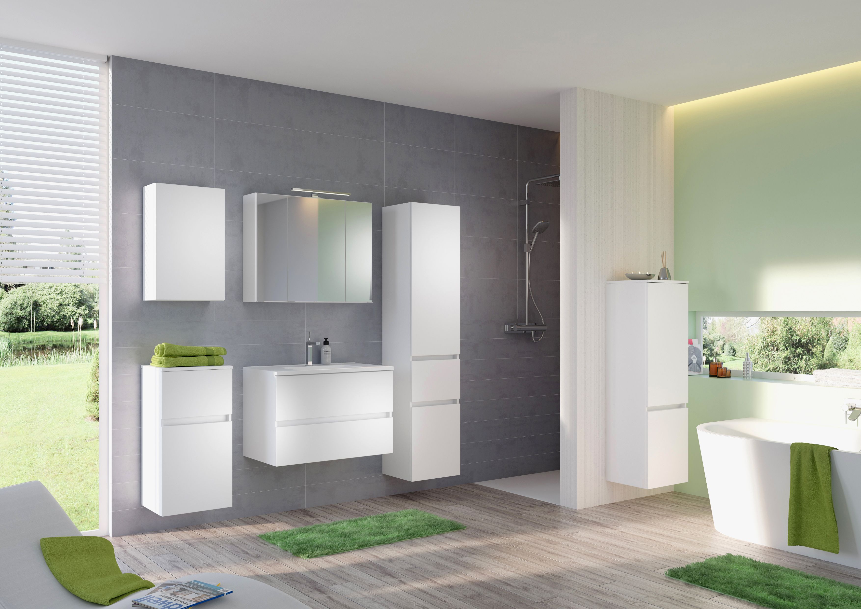 Meuble lavabo Brama 60cm 2 tiroirs - blanc - Image 3