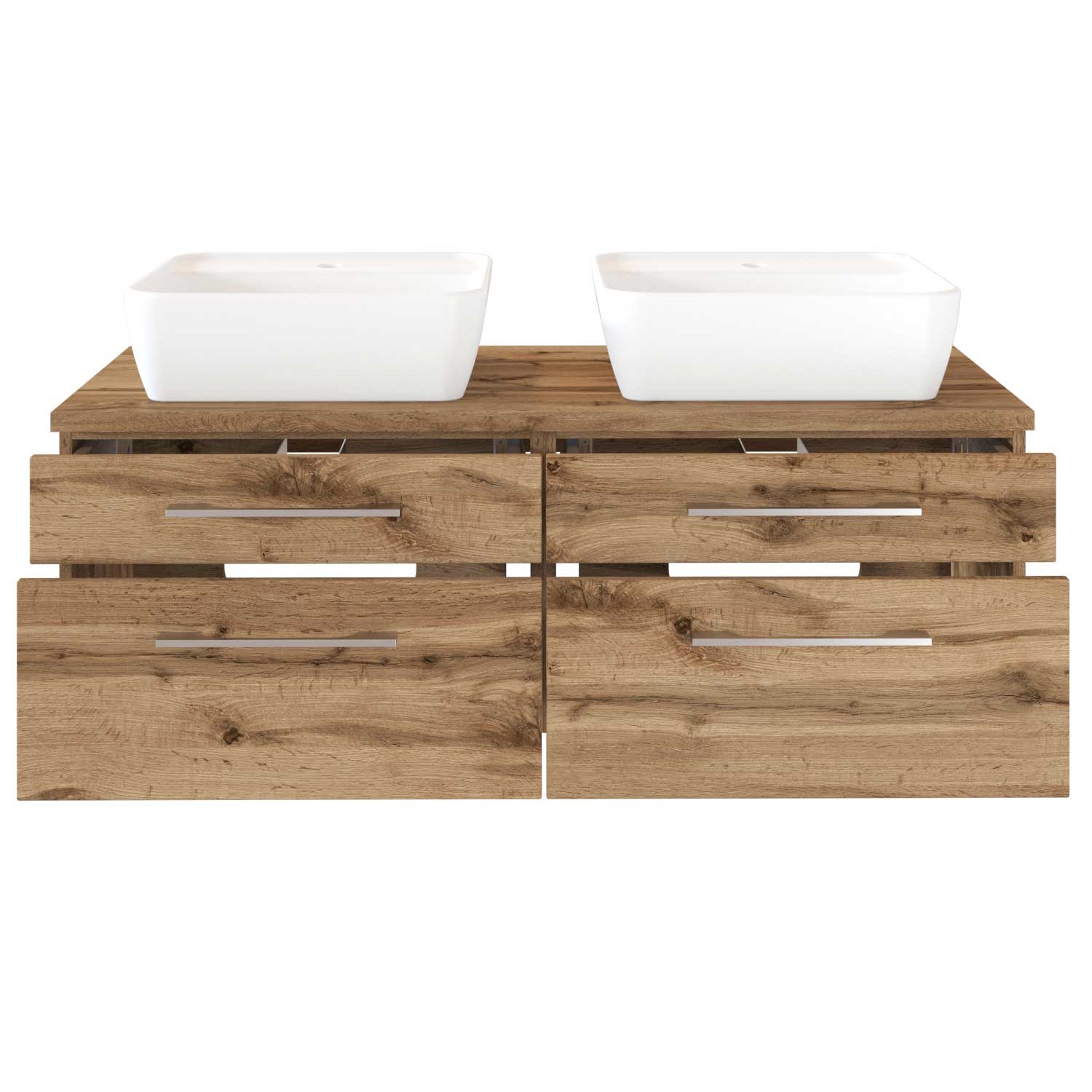 Meuble lavabo Dasa 120cm à 4 tiroirs - chêne wotan - Image 3