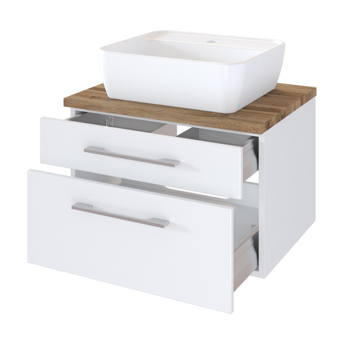 Meuble lavabo Dasa 60cm à 2 tiroirs - blanc - Image 5