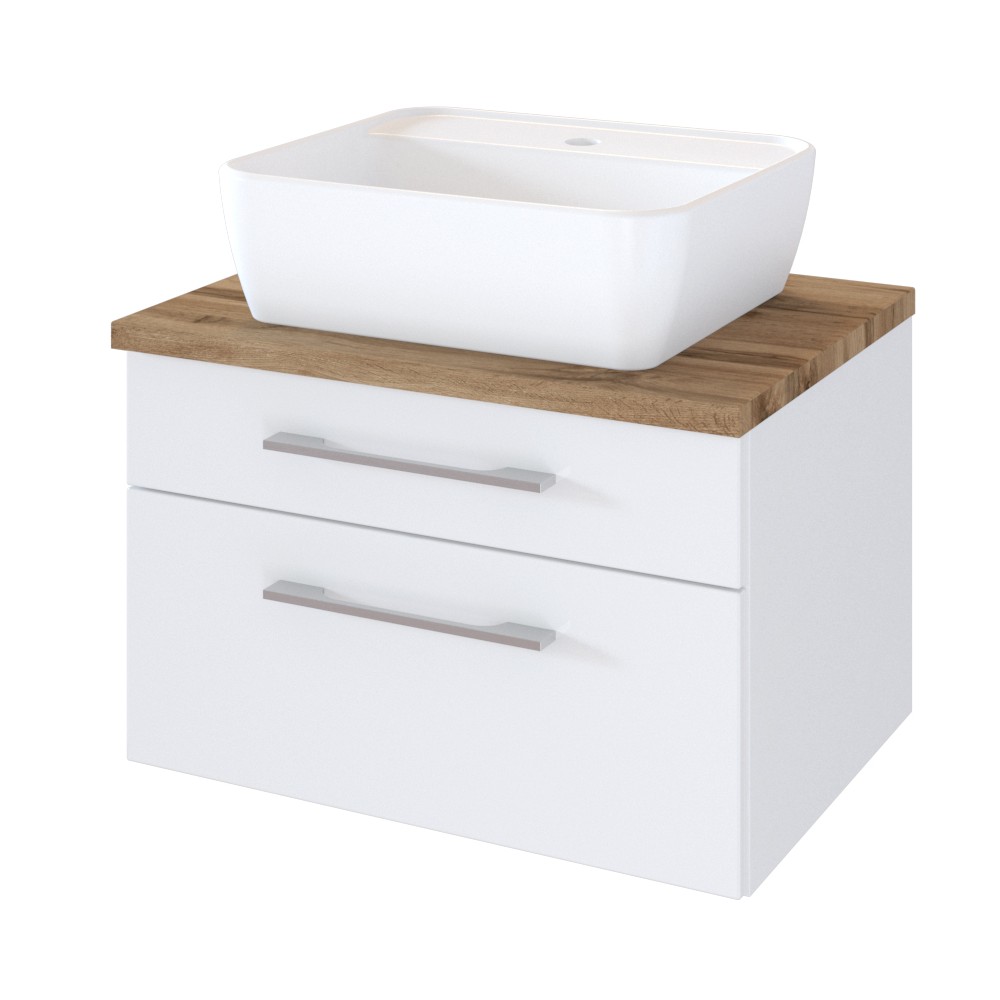 Meuble lavabo Dasa 60cm à 2 tiroirs - blanc - Image 7