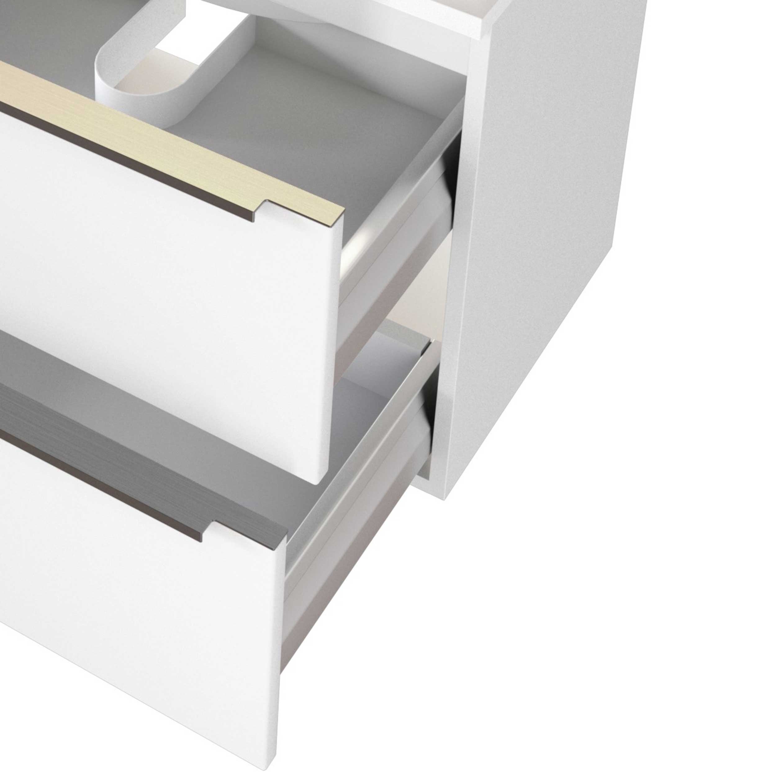 Meuble lavabo Hansen 100cm 2 tiroirs - blanc - Image 3