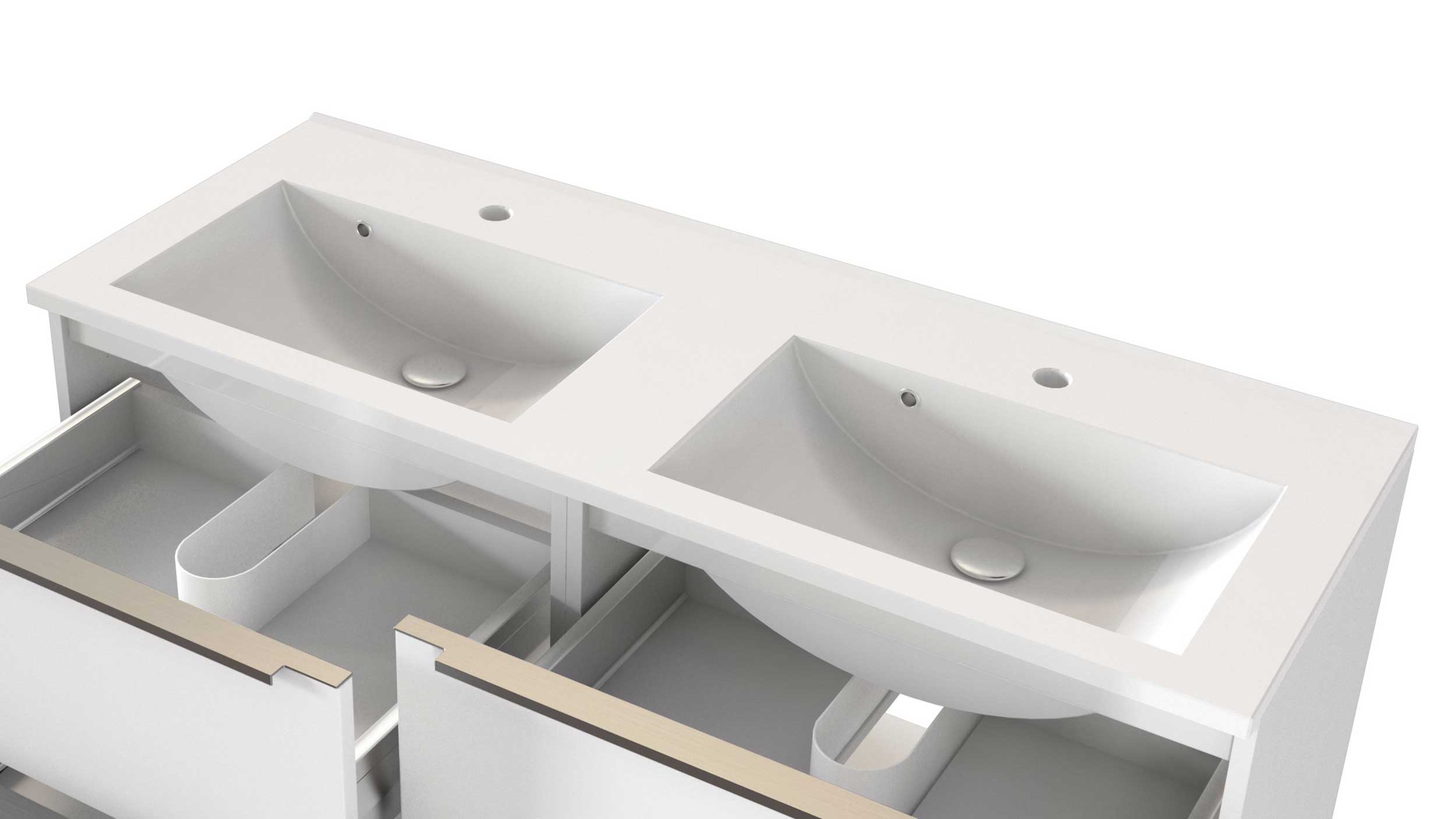 Meuble lavabo Hansen 120cm 4 tiroirs - blanc - Image 3