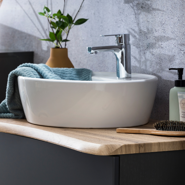 Meuble lavabo Karan 101cm avec lavabo et 1 tiroir - anthracite/chêne - Image 10