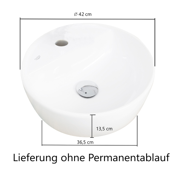 Meuble lavabo Karan 61cm avec lavabo et 1 tiroir - chêne - Image 5