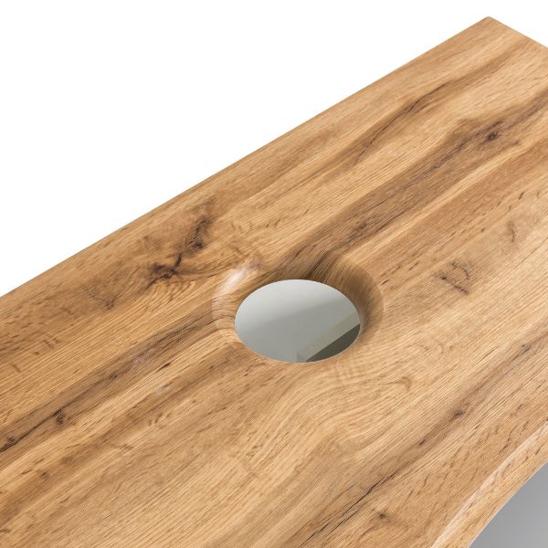 Meuble lavabo Karan 61cm avec lavabo et 1 tiroir - chêne - Image 7