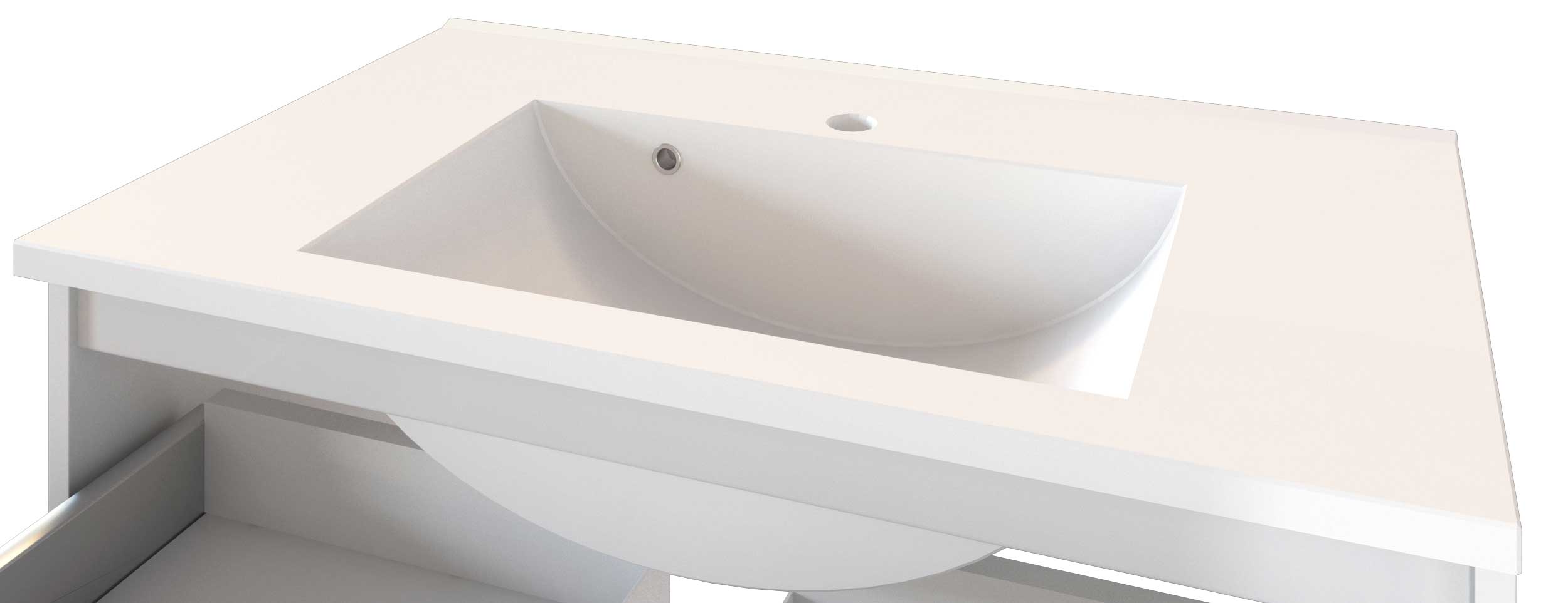 Meuble lavabo Lotuk 80cm 2 tiroirs - chêne gris - Image 2