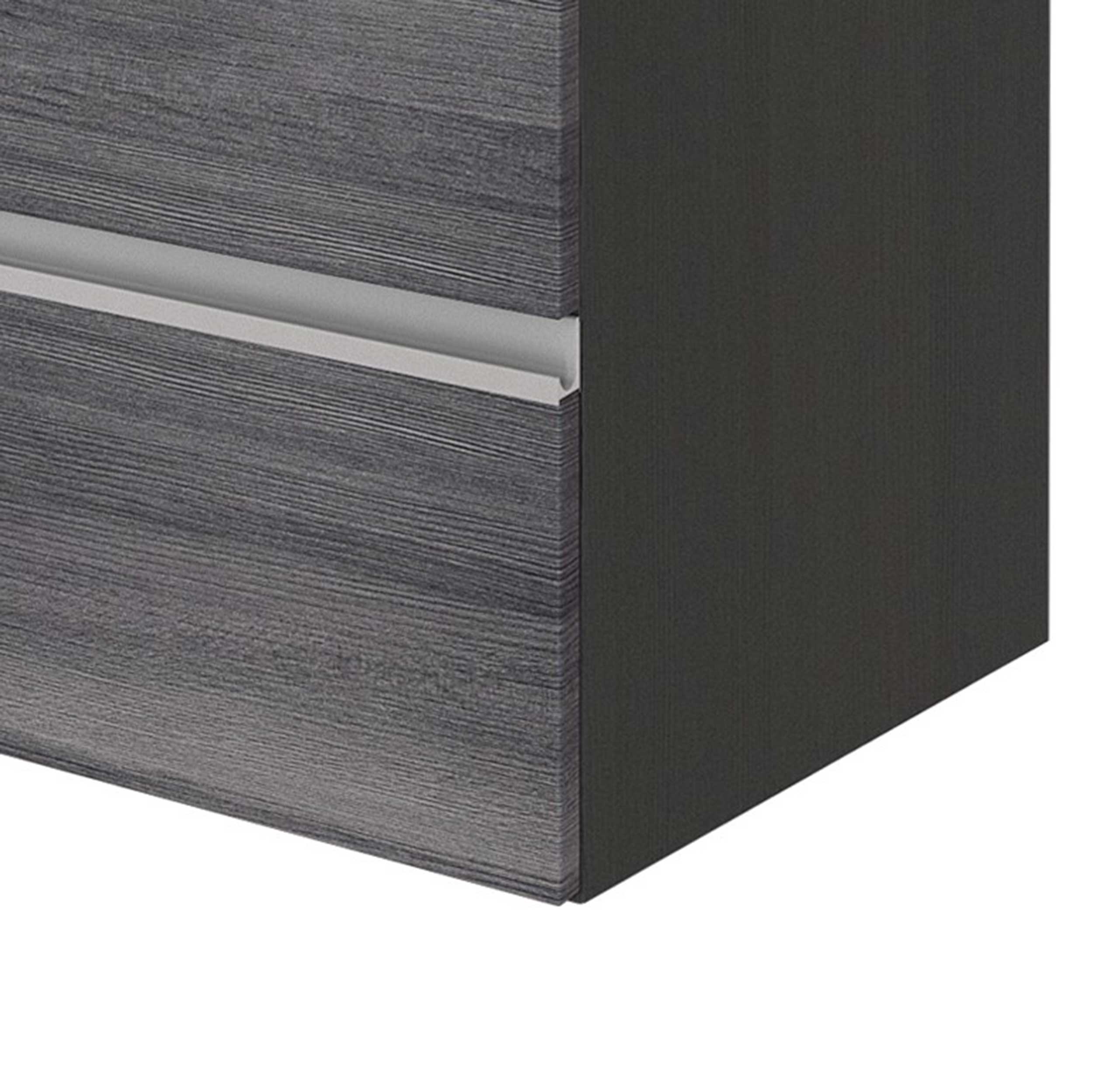 Meuble lavabo Lotuk 80cm 2 tiroirs - chêne gris - Image 6