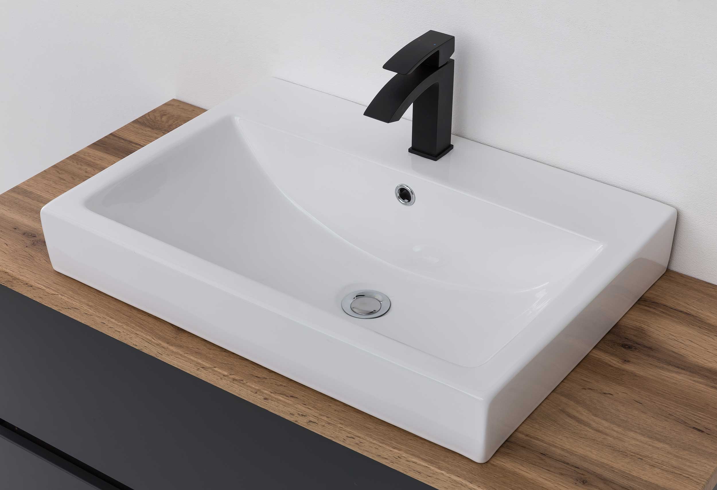 Meuble lavabo Pisca 100cm 2 tiroirs - blanc - Image 3