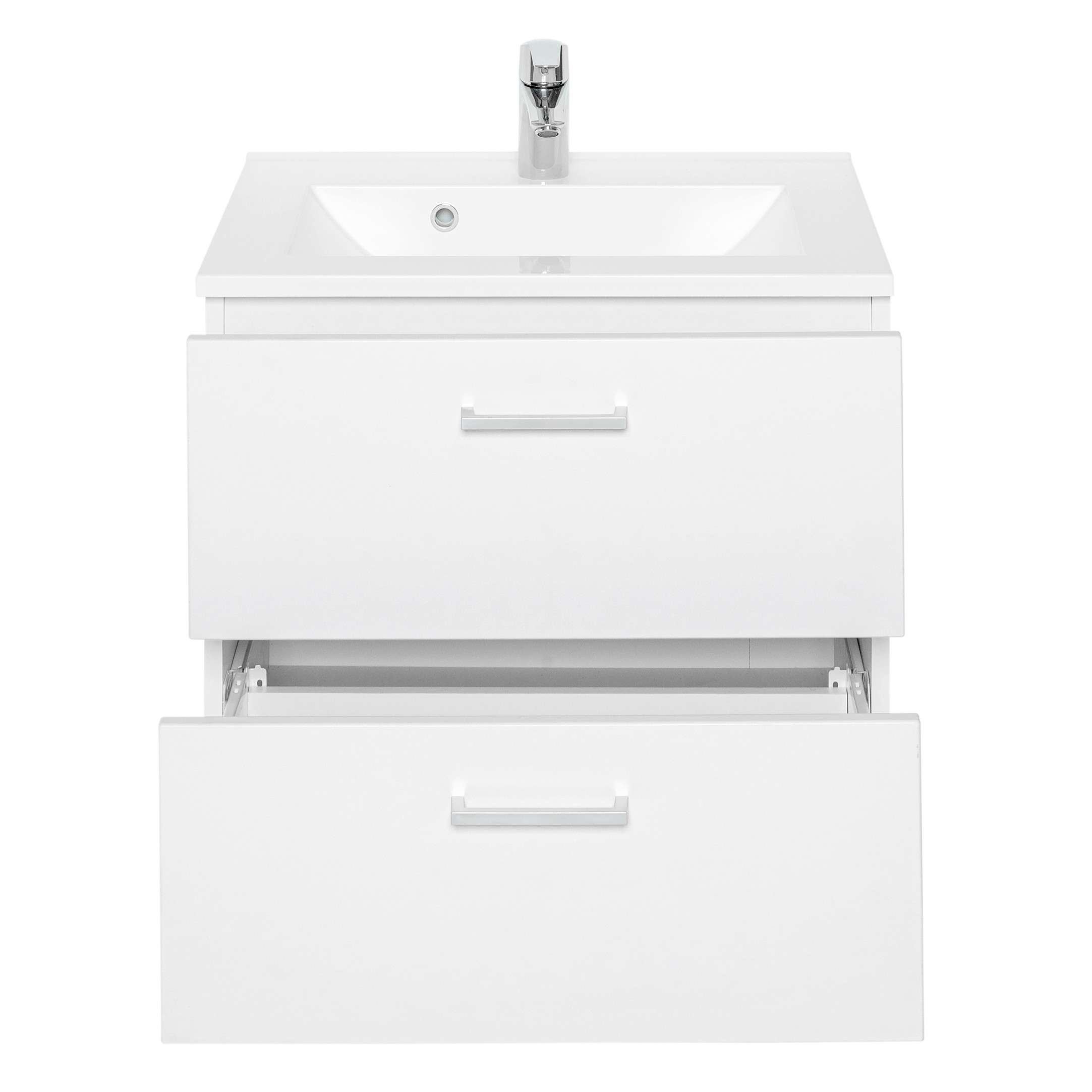 Meuble lavabo Ricca 60cm 2 tiroirs - blanc - Image 5