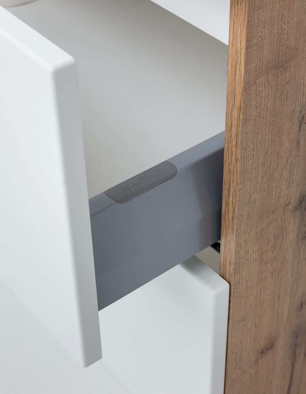 Meuble lavabo Sefa 100cm 2 tiroirs - chêne/blanc - Image 3