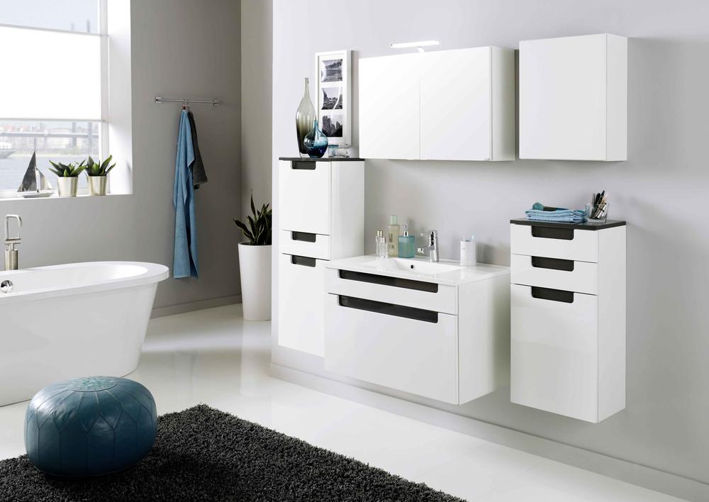 Meuble lavabo Siena 80cm - blanc/anthracite - Image 3