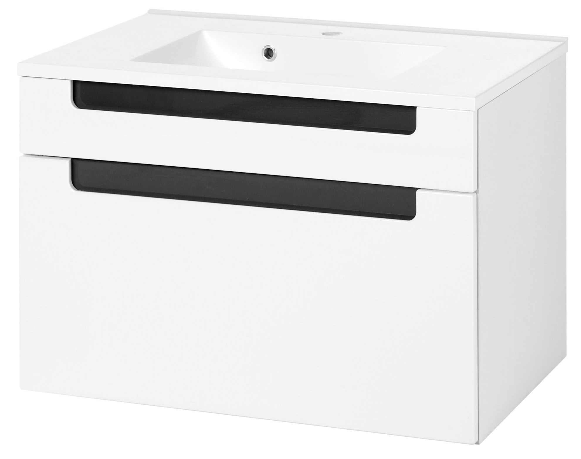 Meuble lavabo Siena 80cm - blanc/anthracite