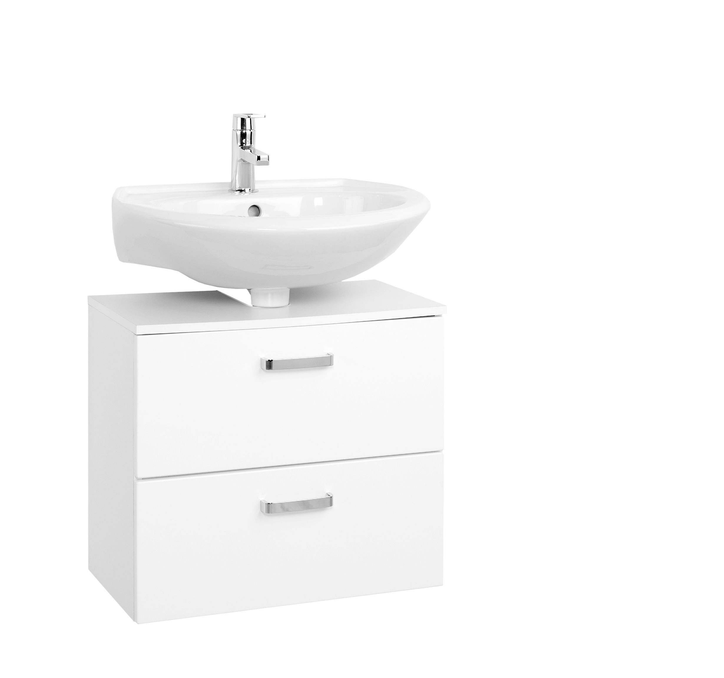 Meuble sous lavabo Bobbi 60cm 1 porte et 1 tiroir à fermeture douce - blanc - Image 3