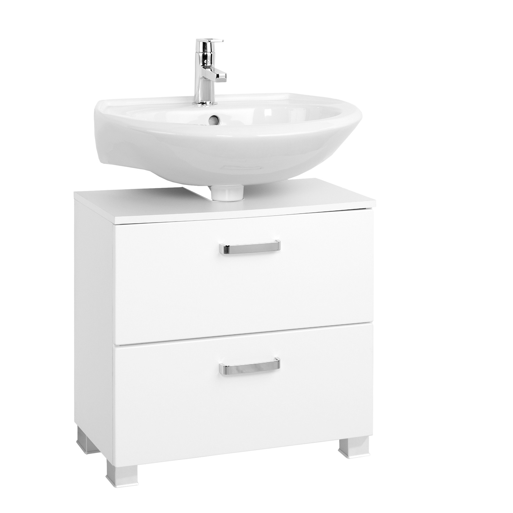 Meuble sous lavabo Bobbi 60cm 1 porte et 1 tiroir - blanc