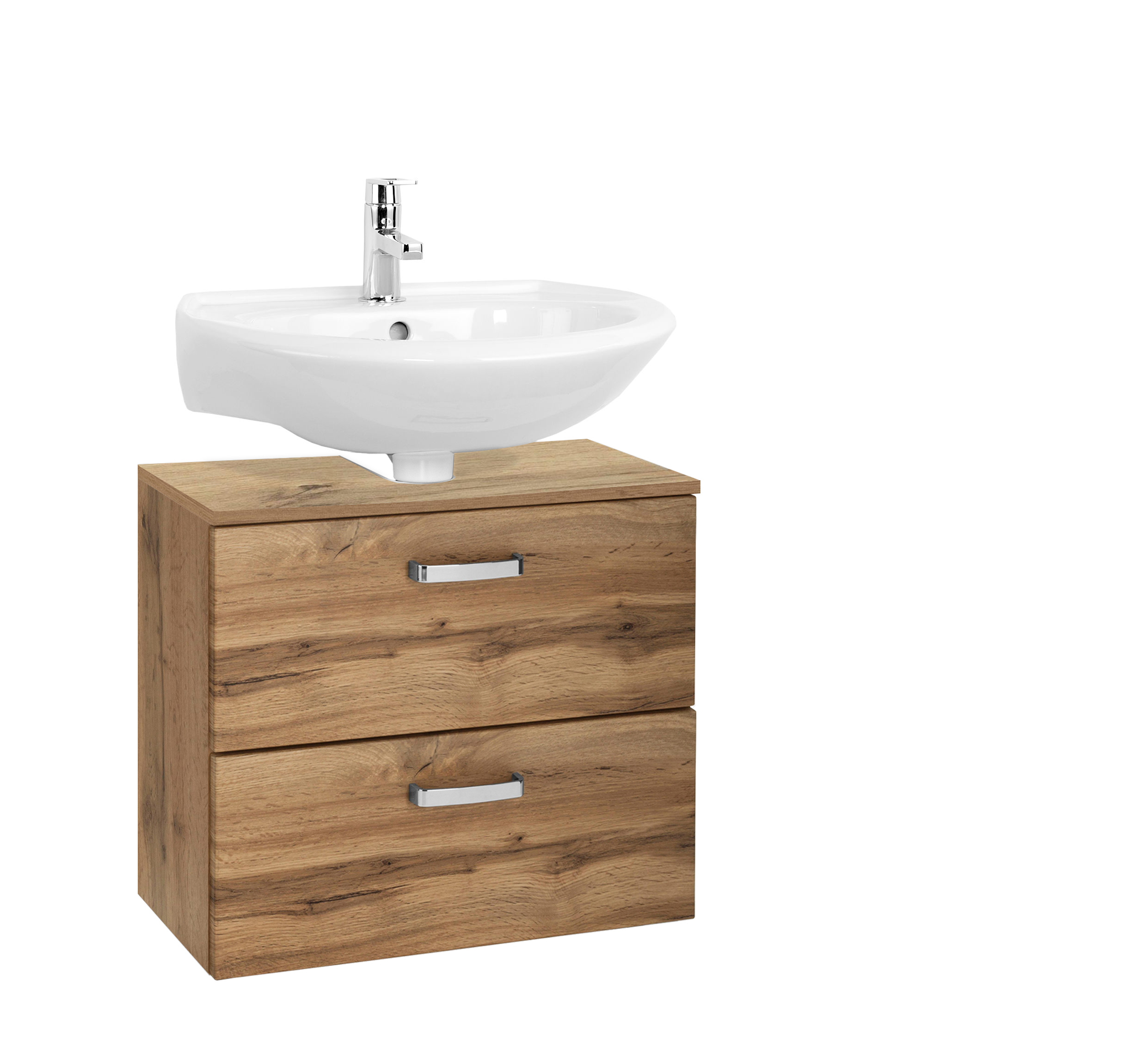 Meuble sous lavabo Bobbi 60cm 1 porte et 1 tiroir - chêne - Image 3