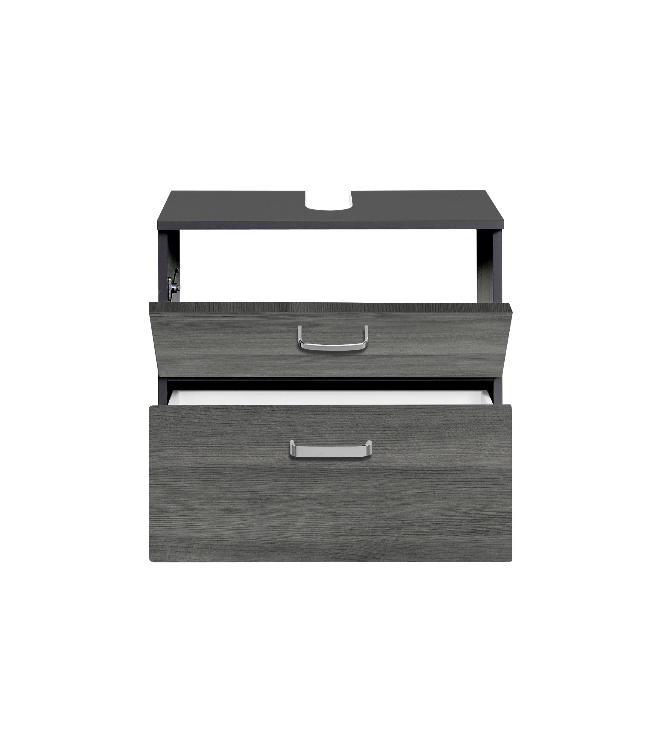 Meuble sous lavabo Bobbi 60cm 1 porte et 1 tiroir - graphite/chêne gris - Image 5