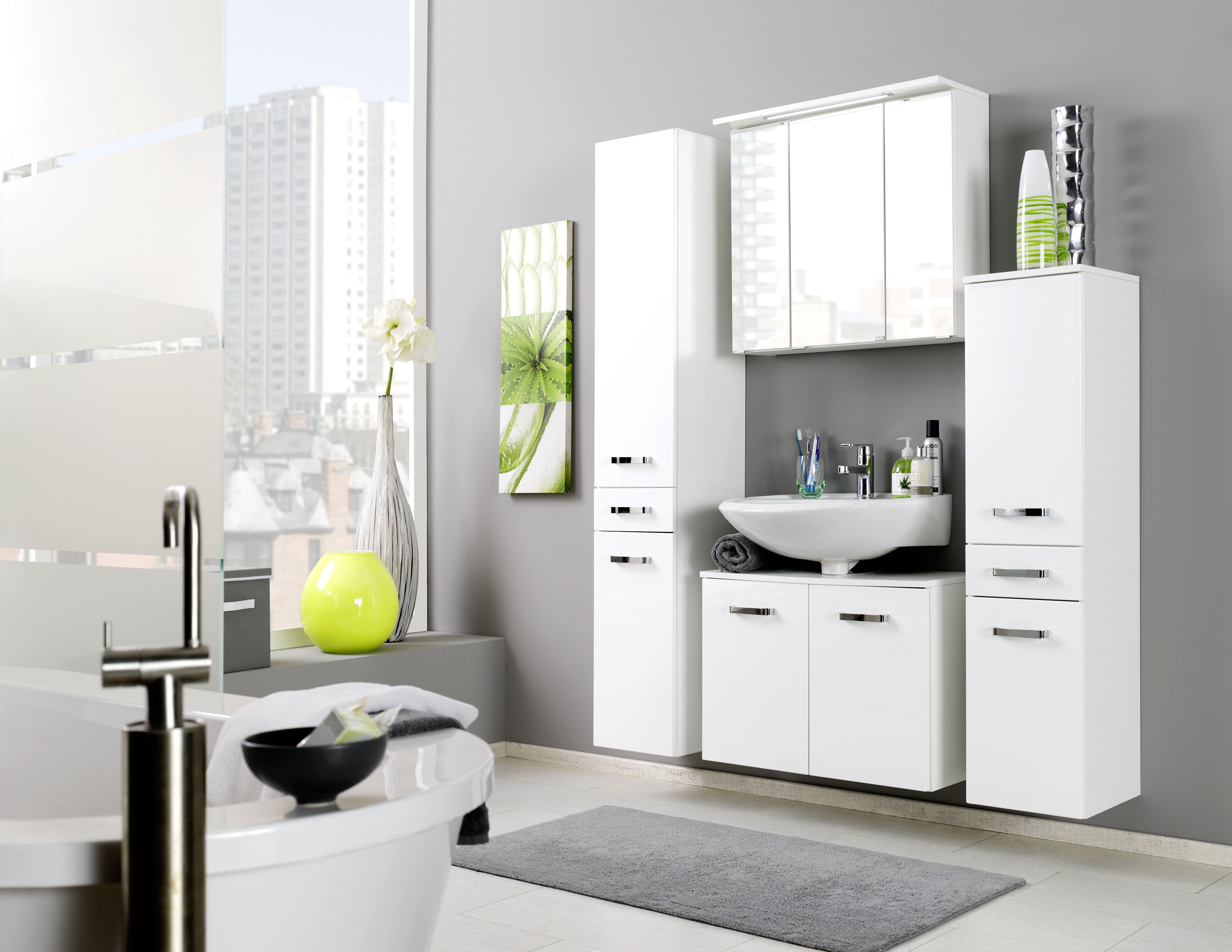 Meuble sous lavabo Bobbi 60cm 2 portes - blanc - Image 4