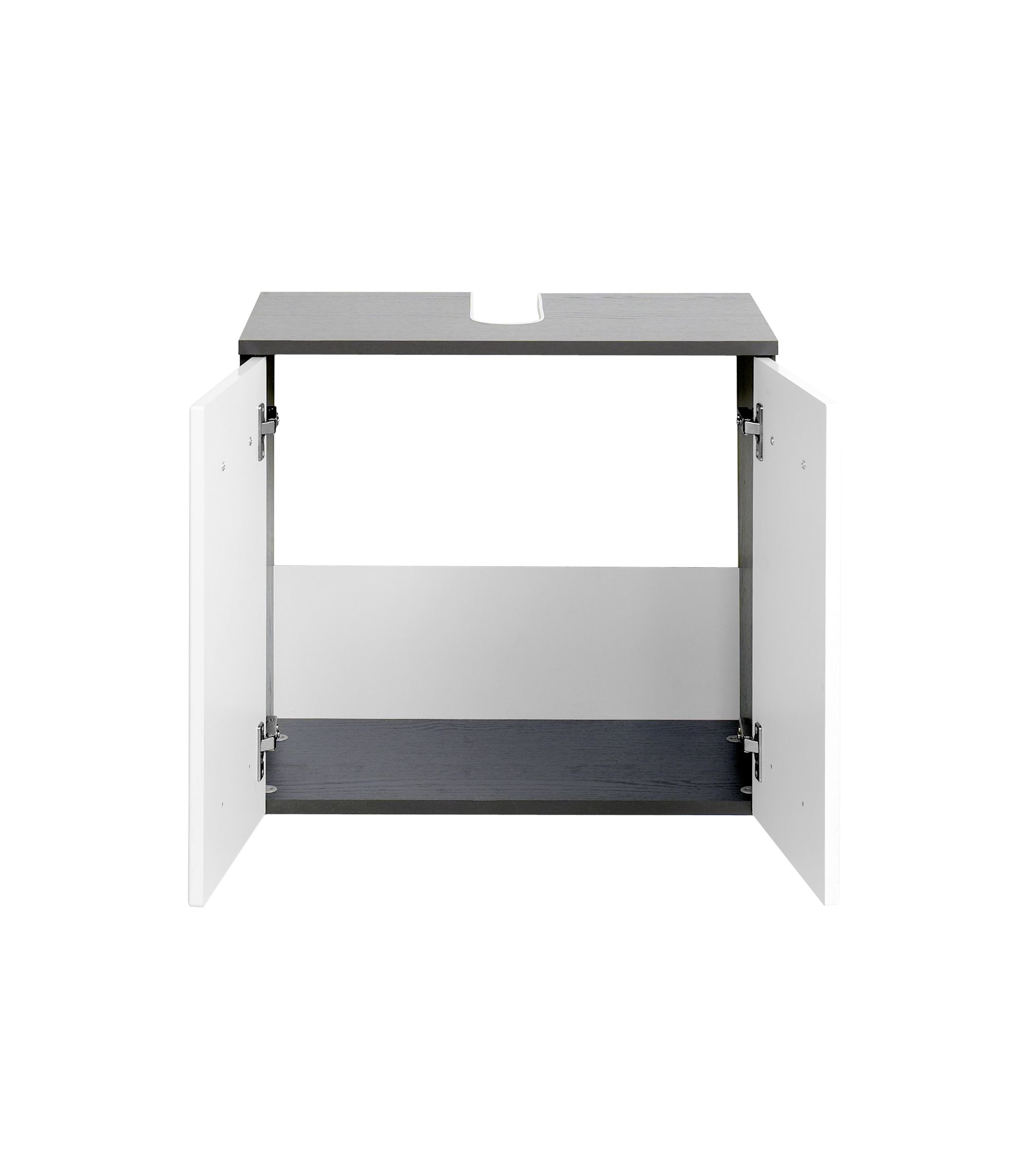 Meuble sous lavabo Bobbi 60cm 2 portes - graphite/blanc brillant - Image 5