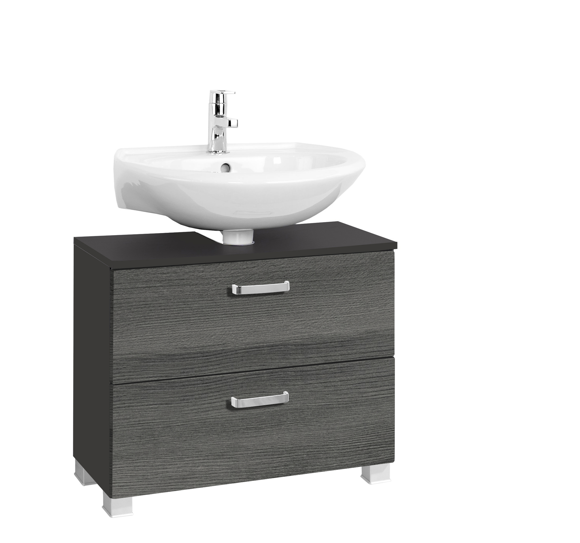 Meuble sous lavabo Bobbi 70cm 1 porte et 1 tiroir - graphite/chêne gris - Image 6