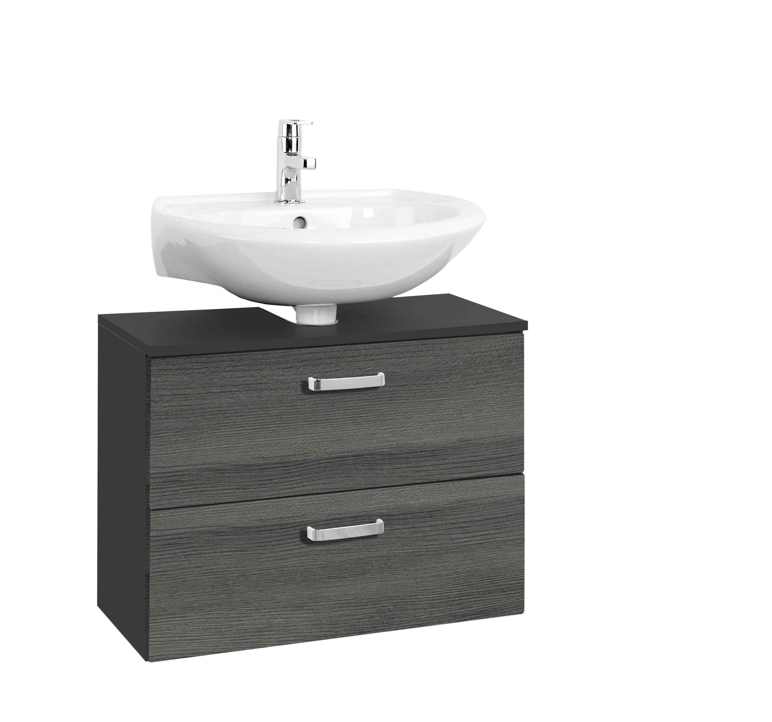 Meuble sous lavabo Bobbi 70cm 1 porte et 1 tiroir - graphite/chêne gris - Image 7