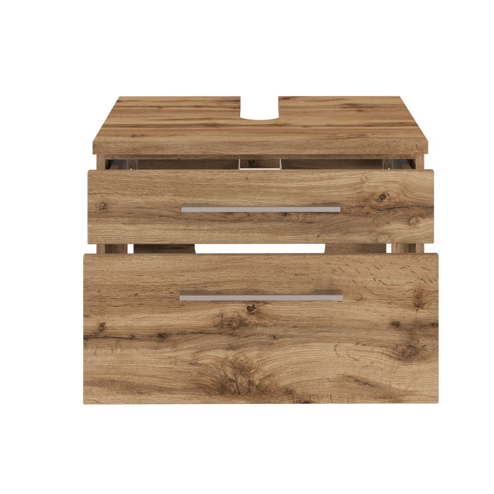 Meuble sous lavabo Dasa 60cm à 2 tiroirs - chêne wotan - Image 2
