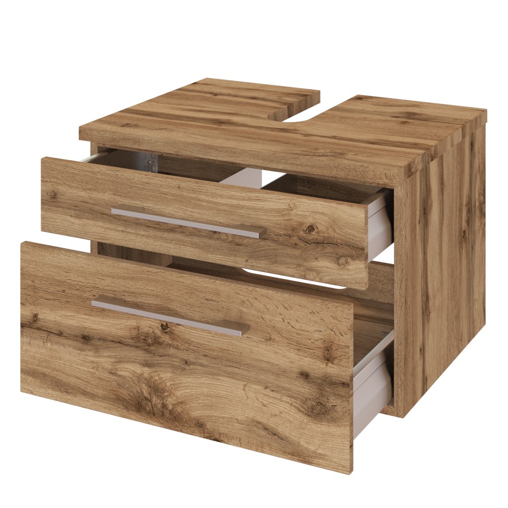 Meuble sous lavabo Dasa 60cm à 2 tiroirs - chêne wotan - Image 3