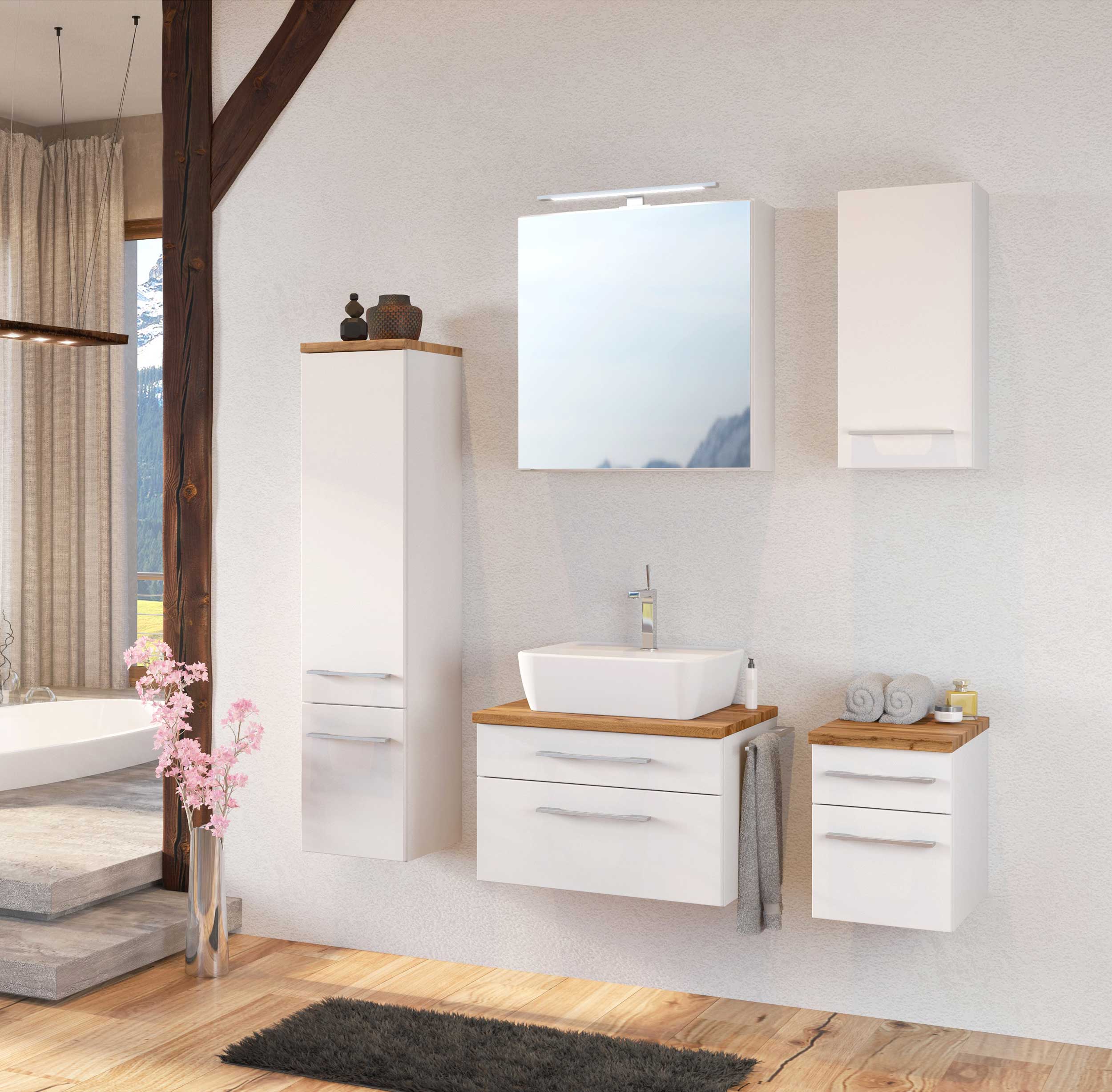 Meuble sous lavabo Dasa (droite) 90cm à 2 tiroirs - blanc - Image 2