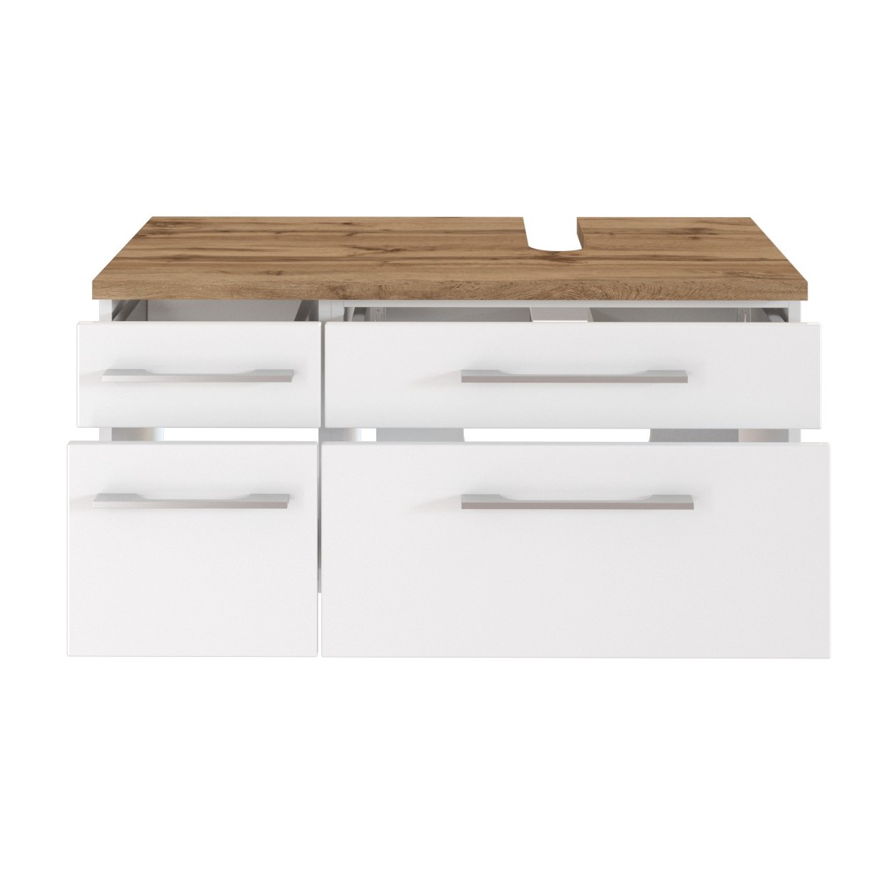 Meuble sous lavabo Dasa (droite) 90cm à 4 tiroirs - blanc - Image 2