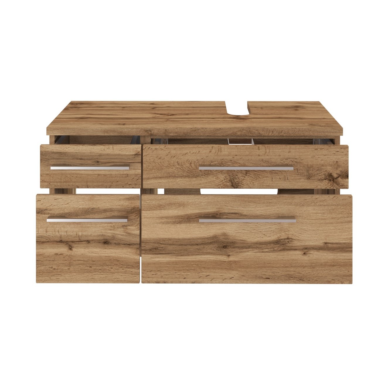 Meuble sous lavabo Dasa (droite) 90cm à 4 tiroirs - chêne wotan - Image 2