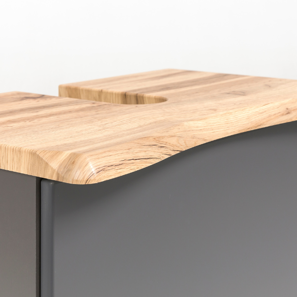 Meuble sous lavabo Karan 61cm 1 tiroir - anthracite/chêne - Image 6