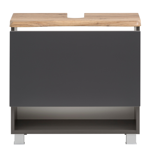 Meuble sous lavabo Karan 61cm 1 tiroir - anthracite/chêne - Image 9