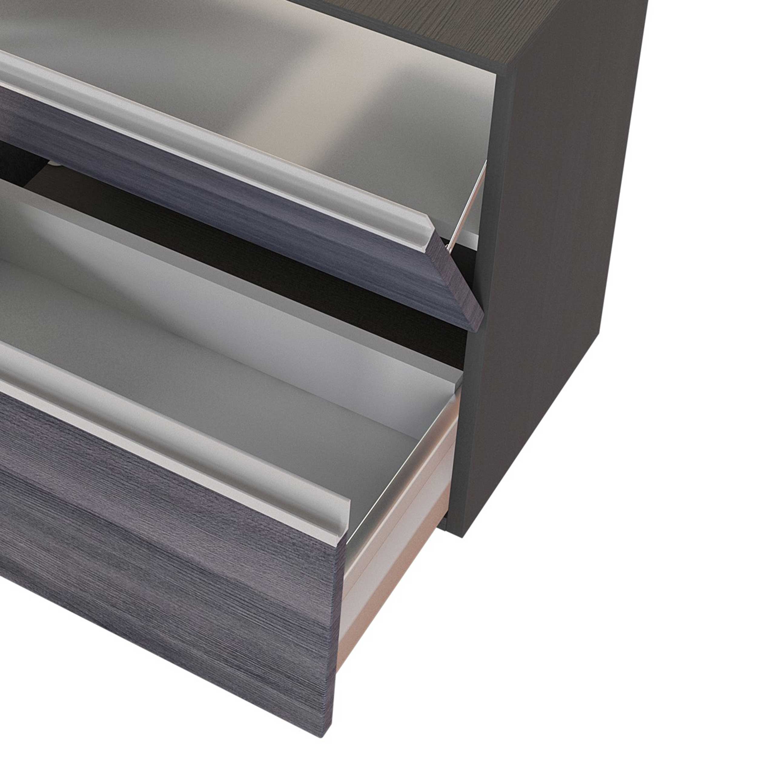 Meuble sous-lavabo Lotuk 60cm 1 porte et 1 tiroir - chêne gris - Image 6