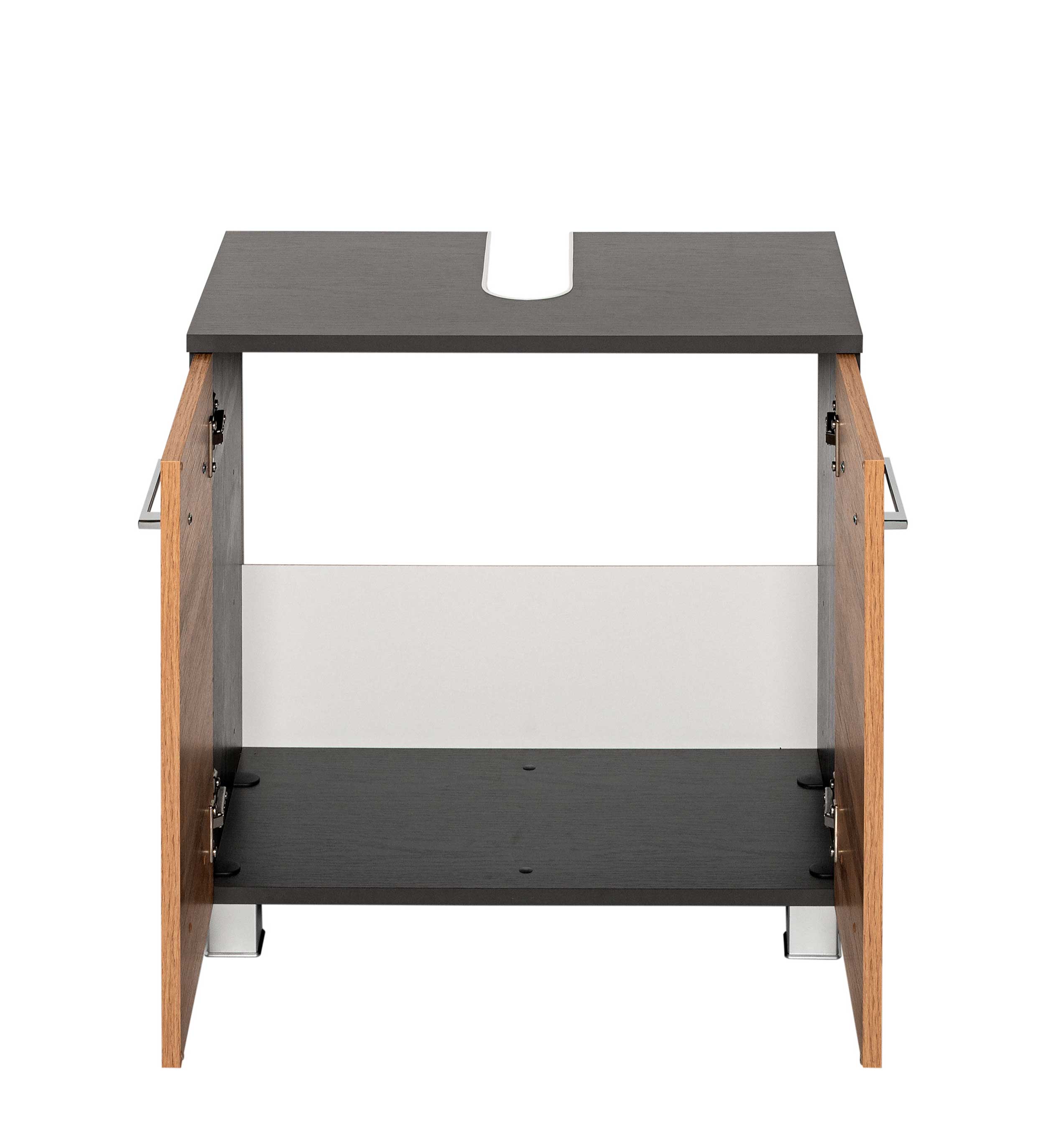 Meuble sous lavabo Pares 60cm 2 tiroirs - graphite/chêne wotan - Image 7