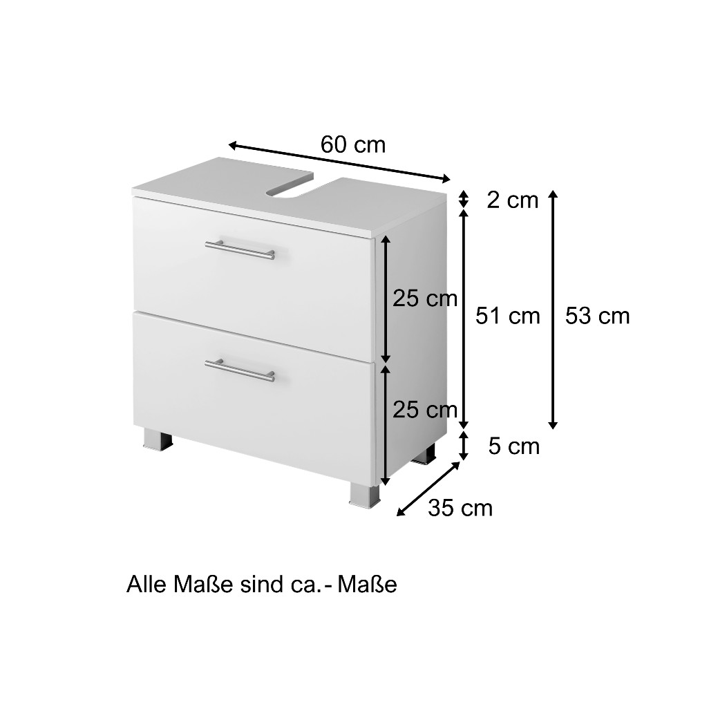 Meuble sous lavabo Pollet 60cm 1 porte et 1 tiroir - blanc - Image 7