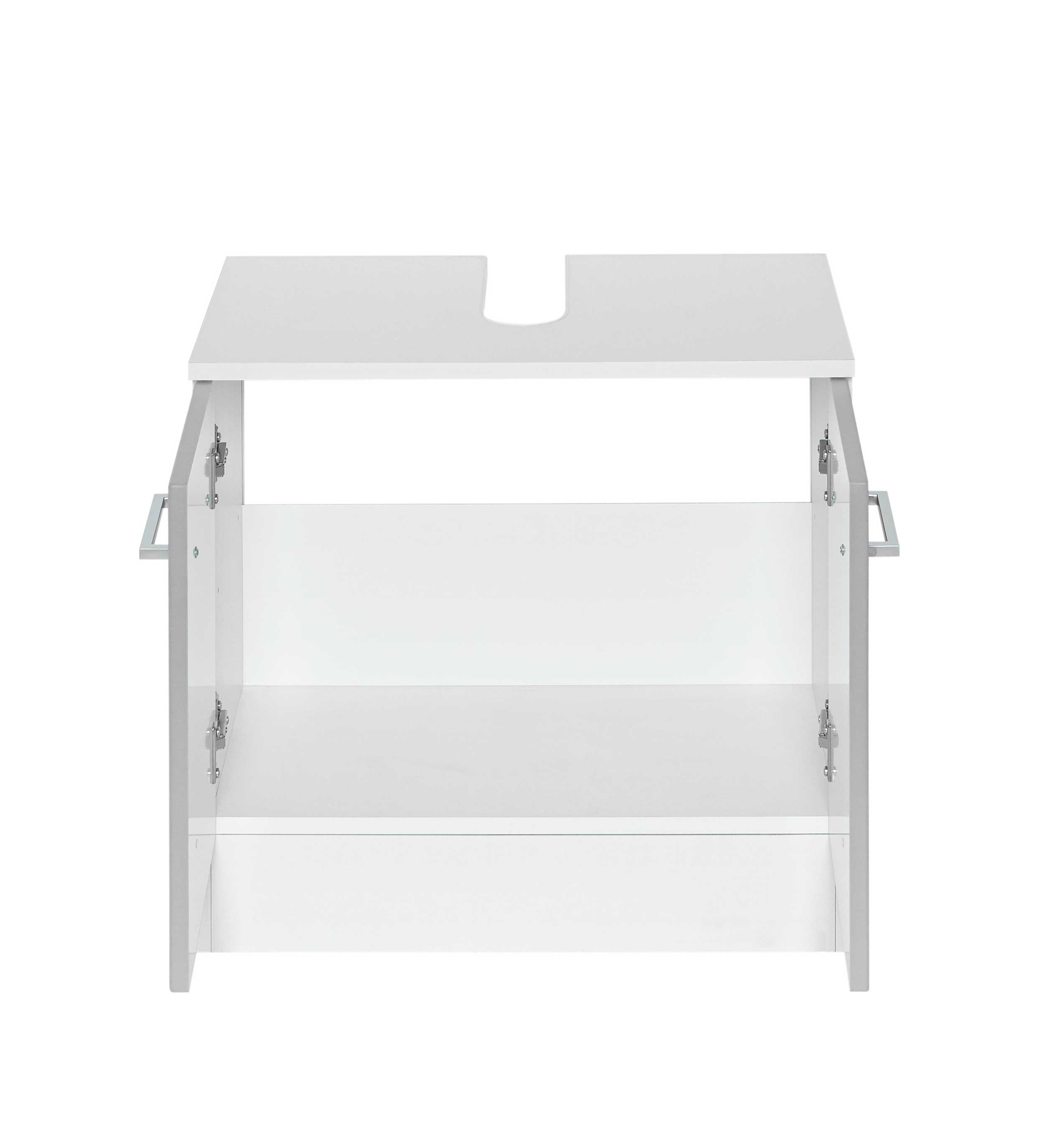 Meuble sous lavabo Ricca 60cm 2 portes - blanc/gris clair - Image 7