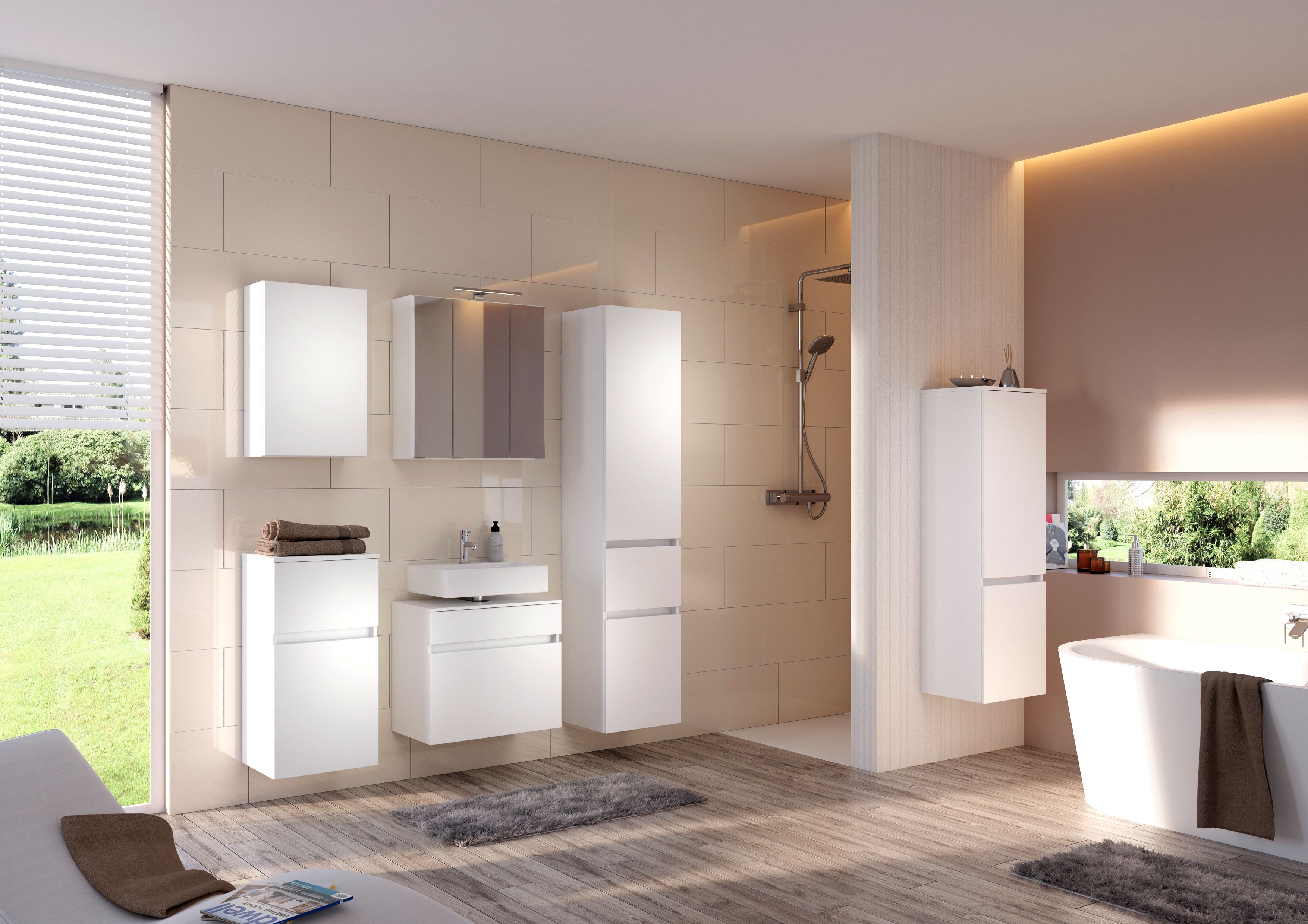 Meuble suspendu Brama/Kornel/Pisca 40cm 1 porte - blanc - Image 5