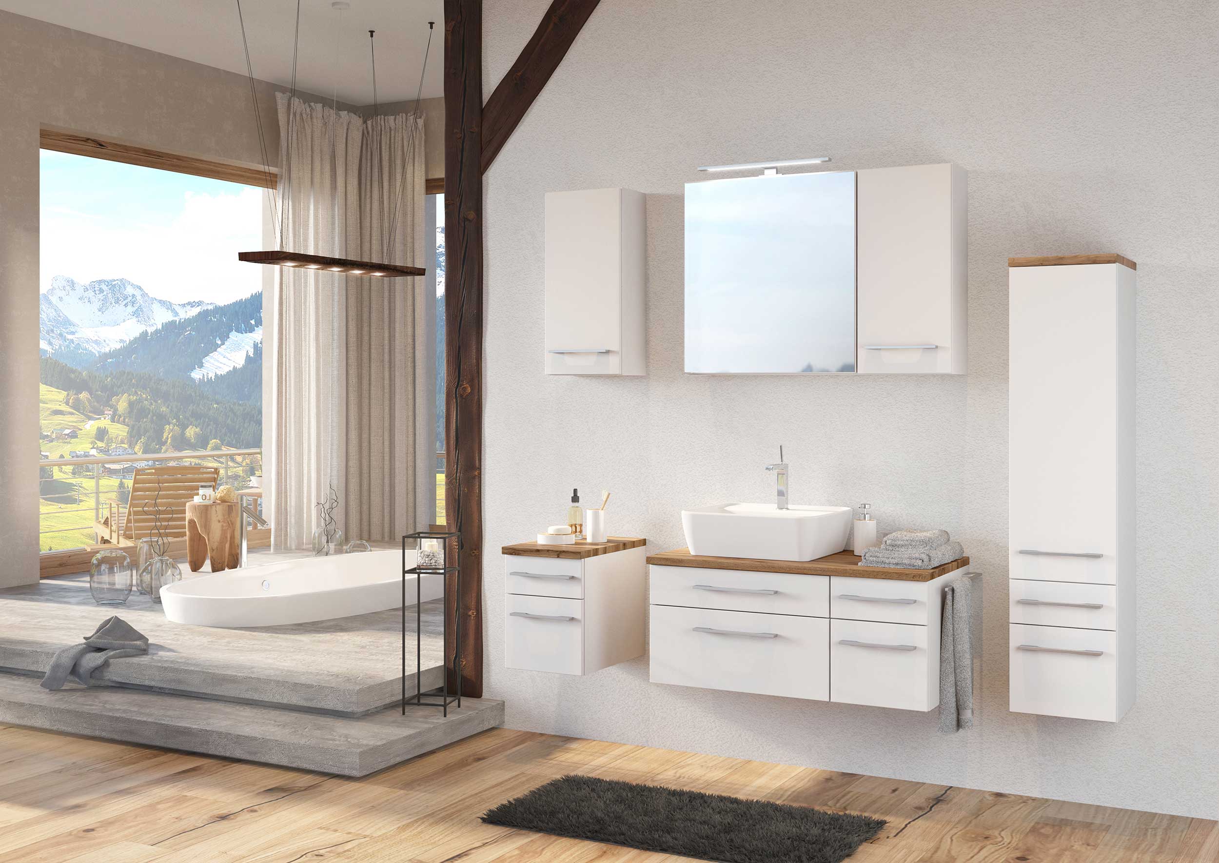 Meuble suspendu Dasa 30cm 1 porte - blanc - Image 3