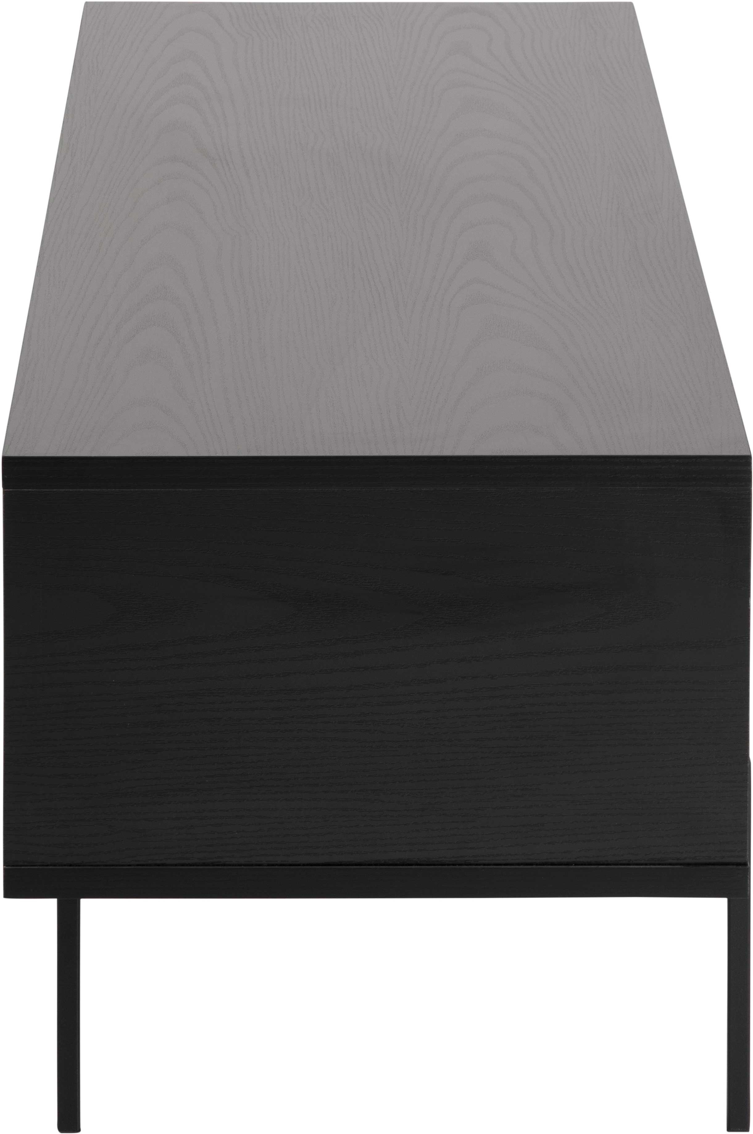 Meuble TV Angus 140 cm avec porte coulissante - noir - Image 7