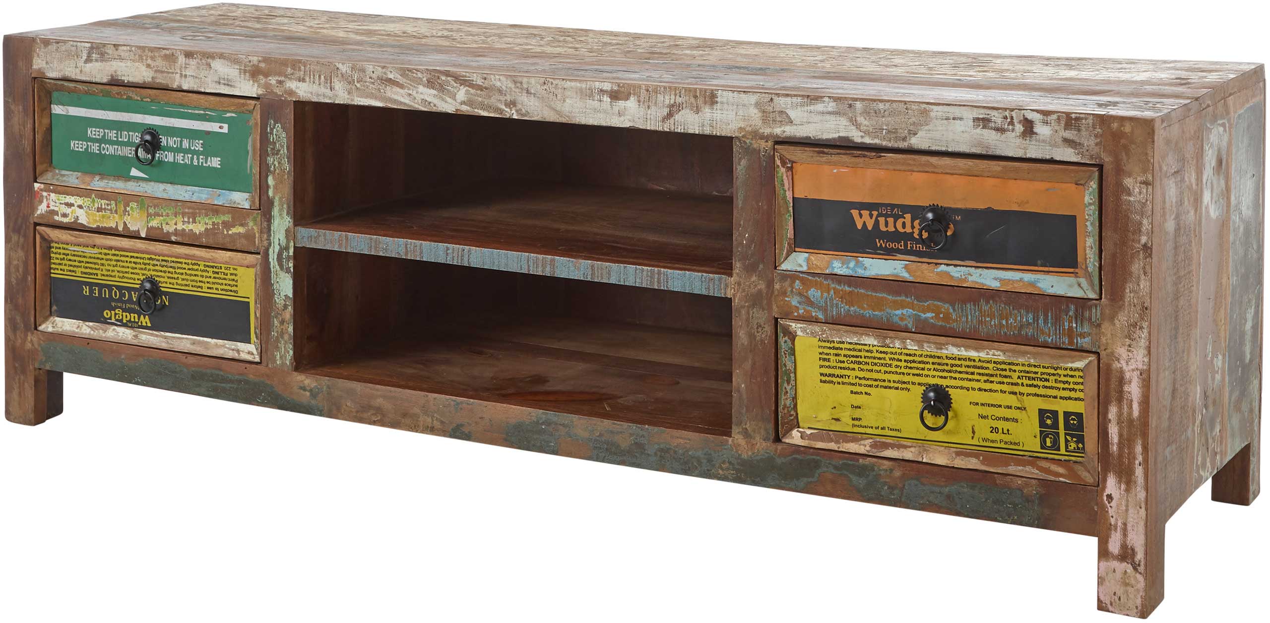 Meuble tv Banksy 156cm avec 4 tiroirs - brun - Image 4