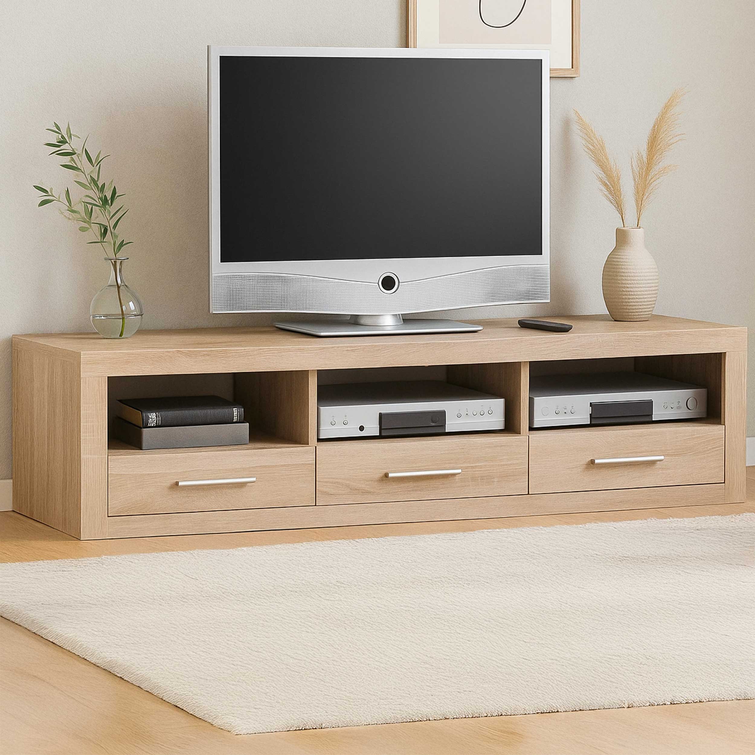 Meuble tv Brekalo 147 cm - chêne sonoma