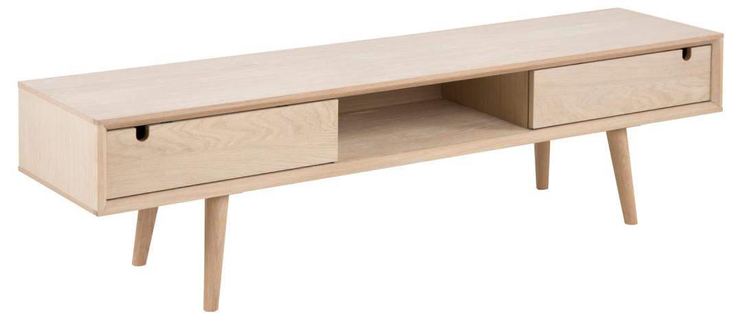 Meuble TV Cedro 160cm, 2 portes - chêne blanc - Image 6