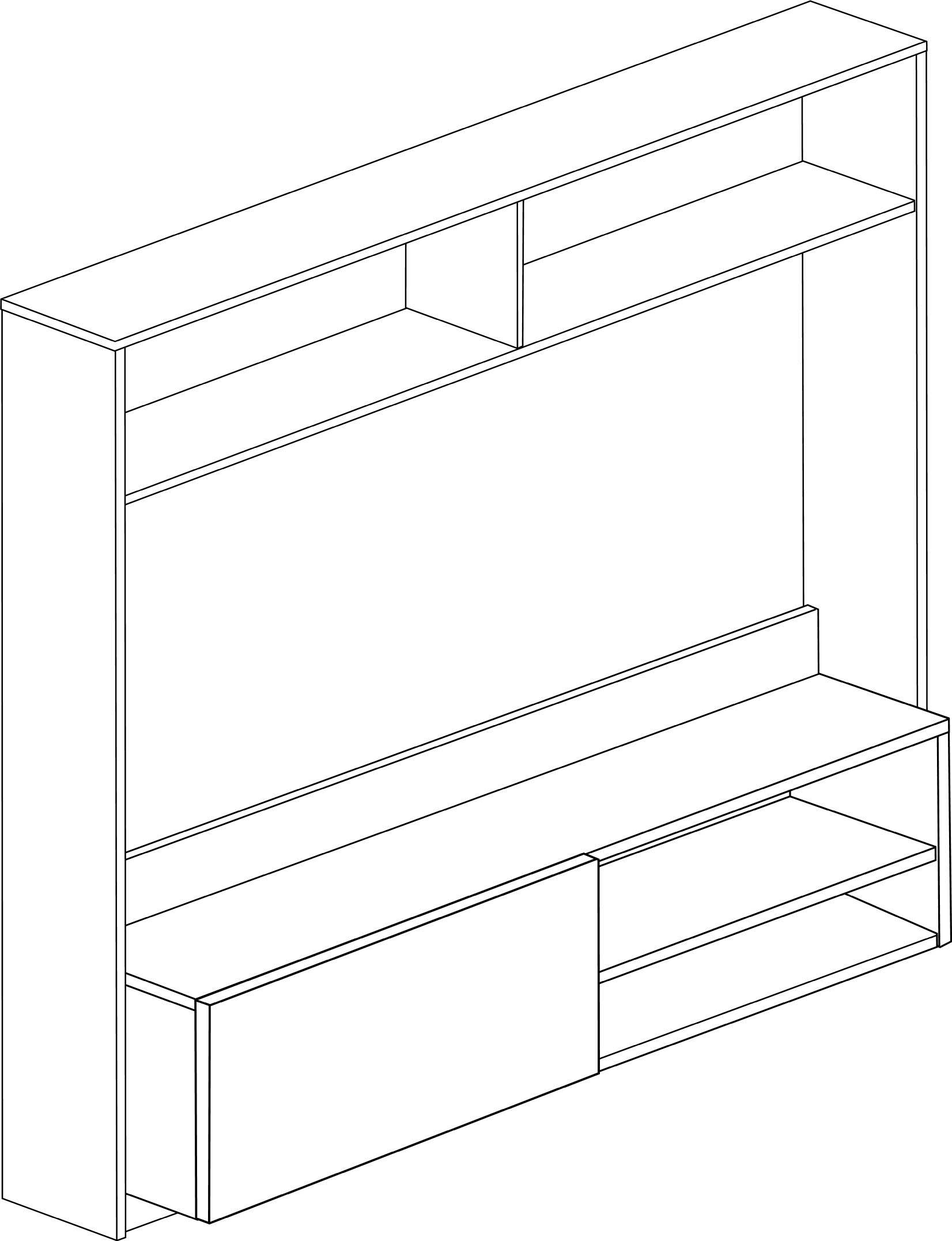 Meuble TV Daphne 163cm avec porte pliante - chêne/noir - Image 3
