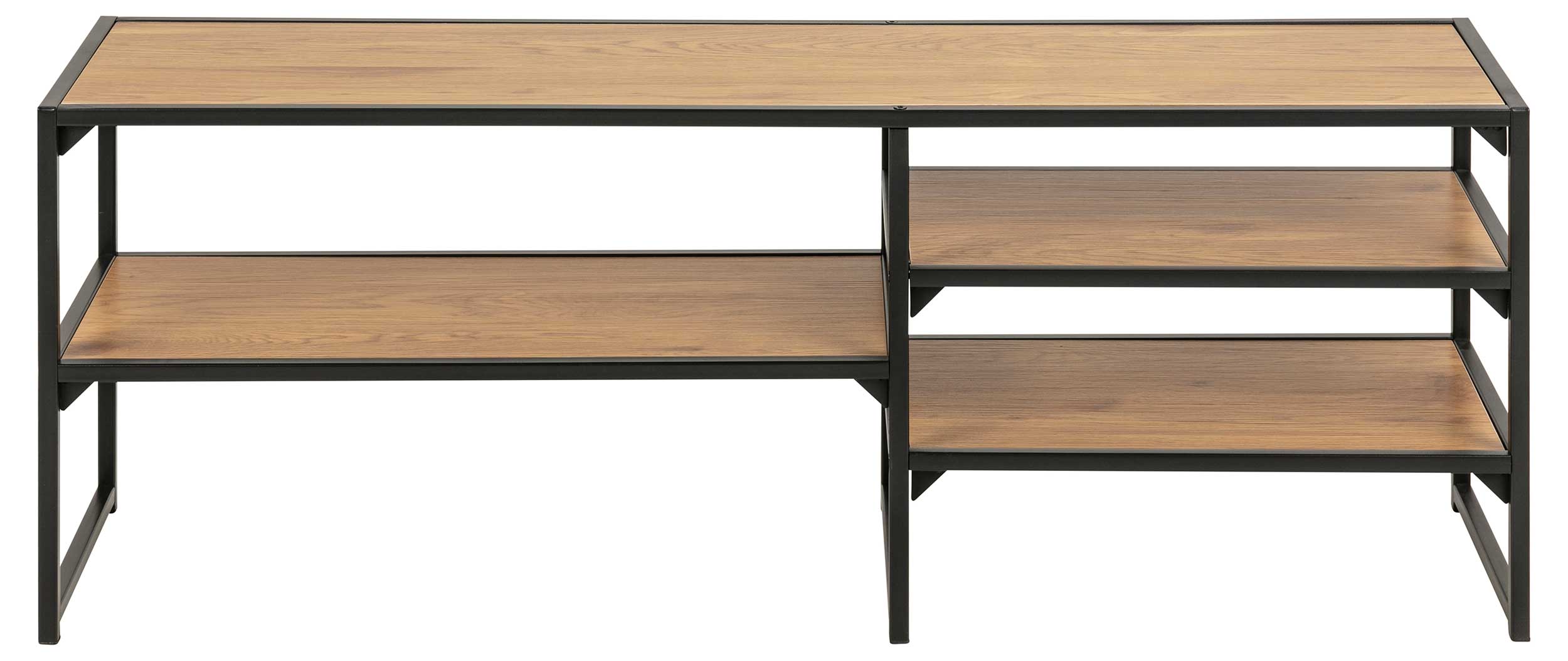 Meuble TV Dover 120cm 3 tablettes industriel - noir/chêne sauvage - Image 8