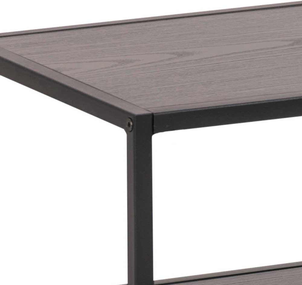 Meuble TV Dover 120cm 3 tablettes industriel - noir - Image 2