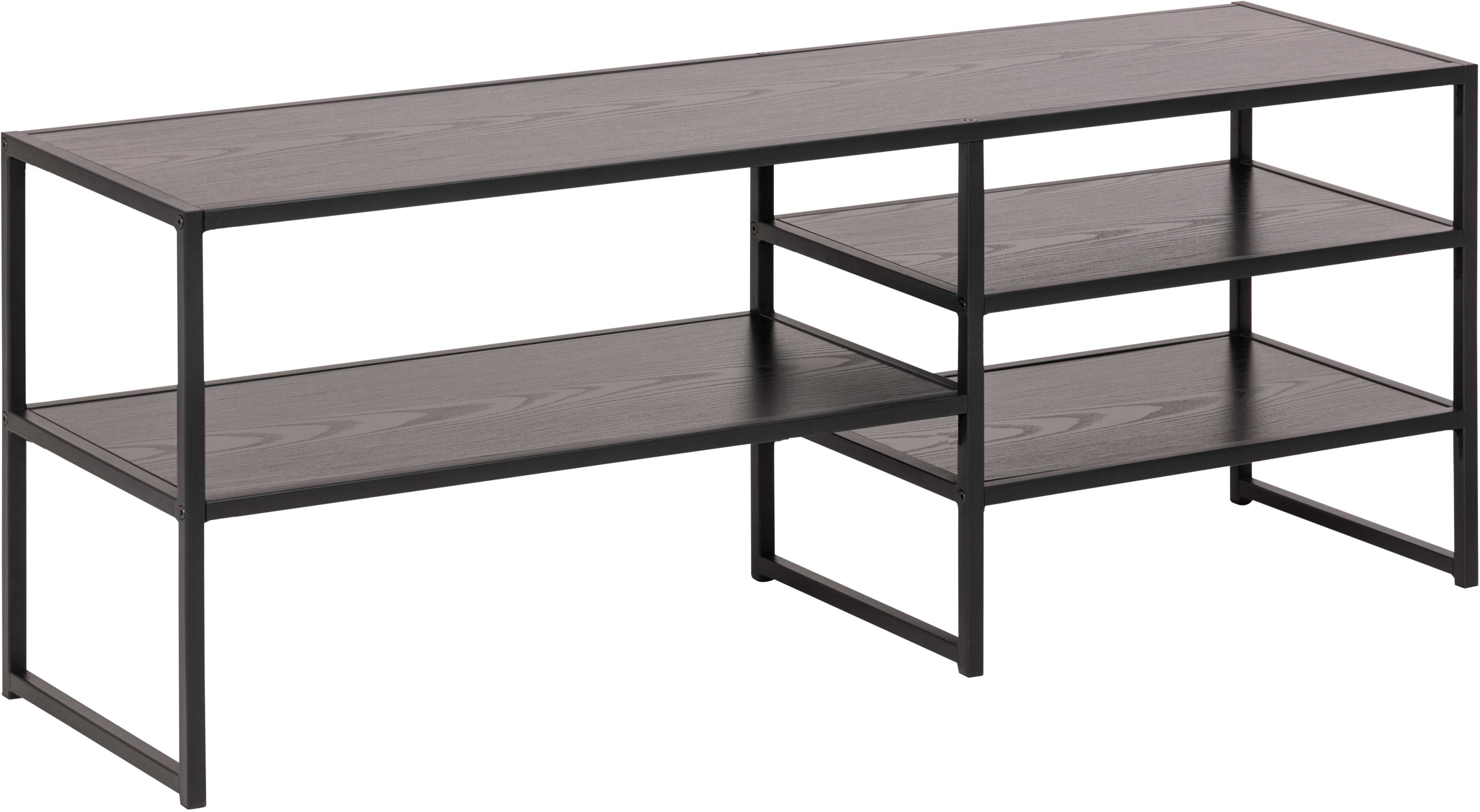 Meuble TV Dover 120cm 3 tablettes industriel - noir - Image 11