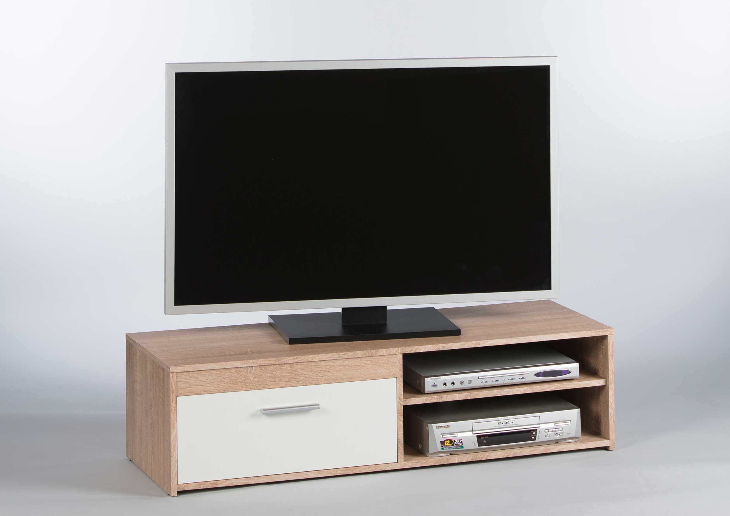 Meuble tv Gamba 120cm avec 1 porte - chêne/blanc - Image 2