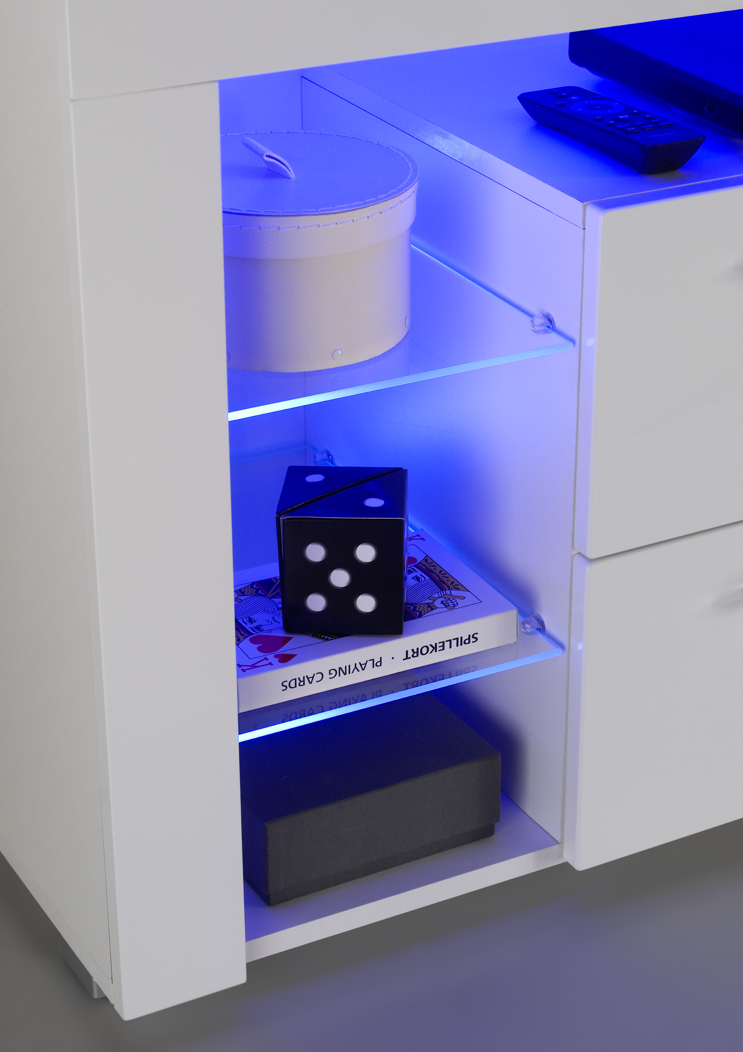 Meuble tv Gazza 200cm avec 3 tiroirs - blanc - Image 2