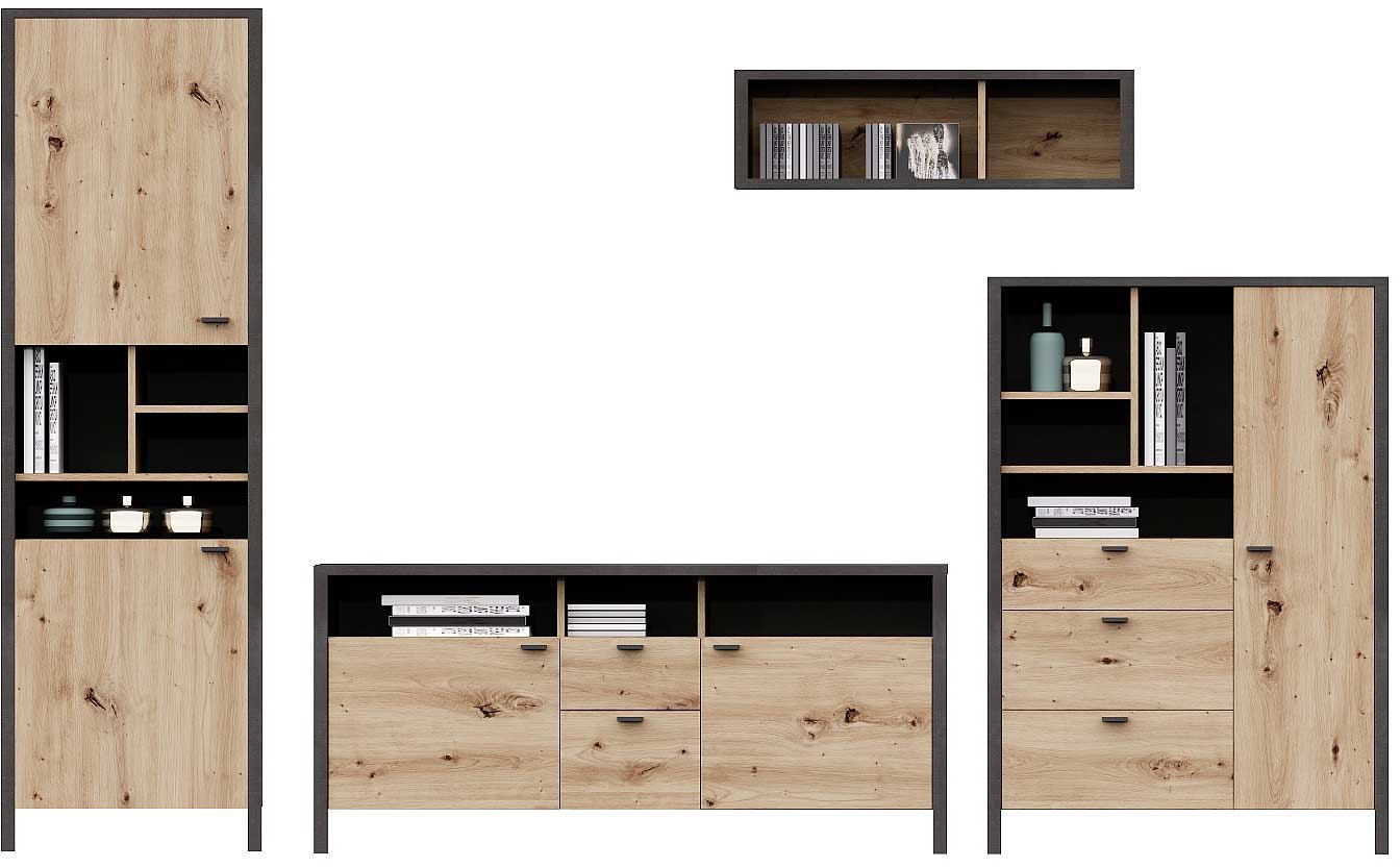 Meuble tv In-Loft 164cm - chêne vieilli - Image 2